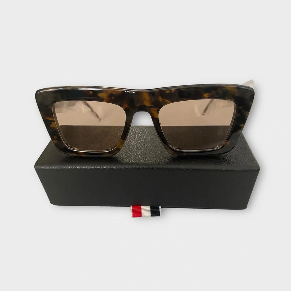 Thom Browne Womens Sunglasses 52mm Square 100% UV Protection Tortoise Luxury NWT